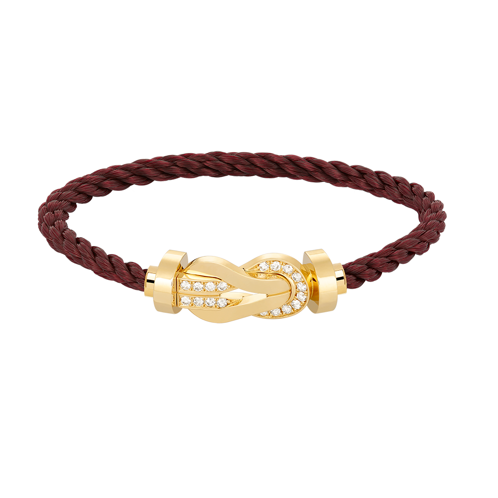 [baslovejewels]CHANCE LARGE 8 FIGURE BUCKLE HALF DIAMOND BRACELET GOLD
