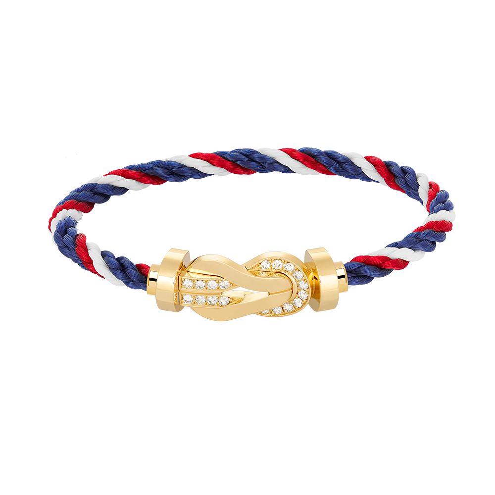 [baslovejewels]CHANCE LARGE 8 FIGURE BUCKLE HALF DIAMOND BRACELET GOLD