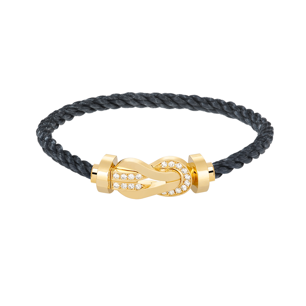 [baslovejewels]CHANCE LARGE 8 FIGURE BUCKLE HALF DIAMOND BRACELET GOLD