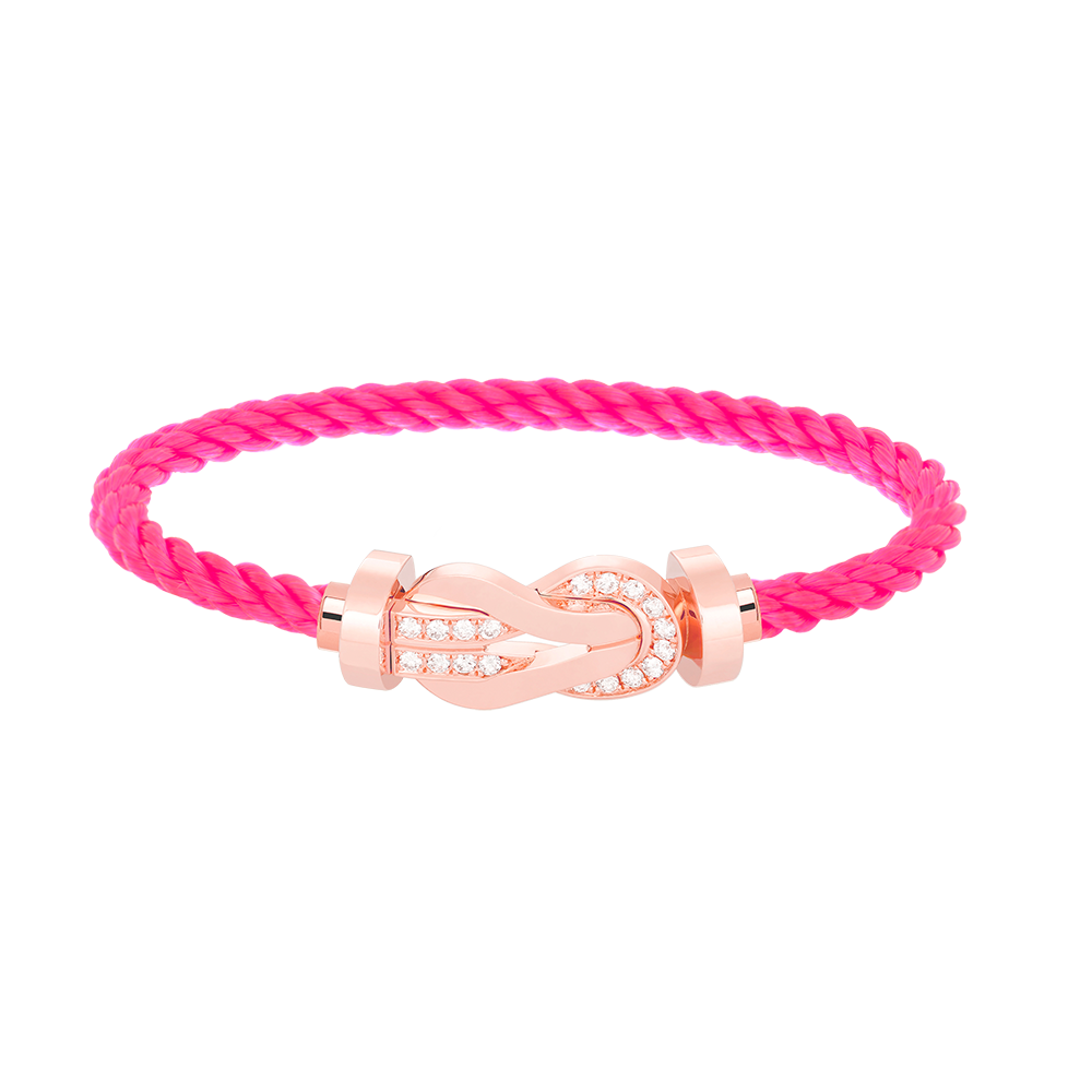 [baslovejewels]CHANCE LARGE 8 FIGURE BUCKLE HALF DIAMOND BRACELET ROSE GOLD