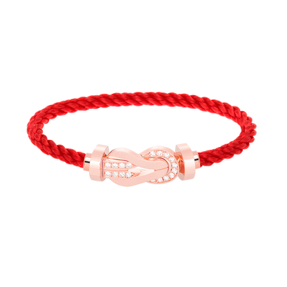 [baslovejewels]CHANCE LARGE 8 FIGURE BUCKLE HALF DIAMOND BRACELET ROSE GOLD