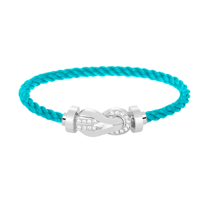 [baslovejewels]CHANCE LARGE 8 FIGURE BUCKLE HALF DIAMOND BRACELET SILVER
