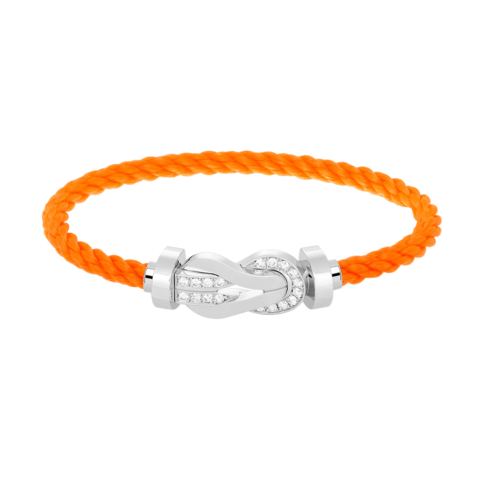 [baslovejewels]CHANCE LARGE 8 FIGURE BUCKLE HALF DIAMOND BRACELET SILVER