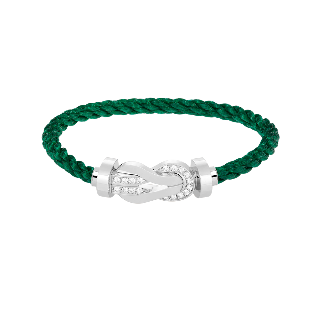 [baslovejewels]CHANCE LARGE 8 FIGURE BUCKLE HALF DIAMOND BRACELET SILVER