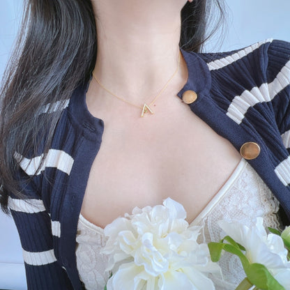 [baslovejewels]Sparkling "A" Shape Necklace
