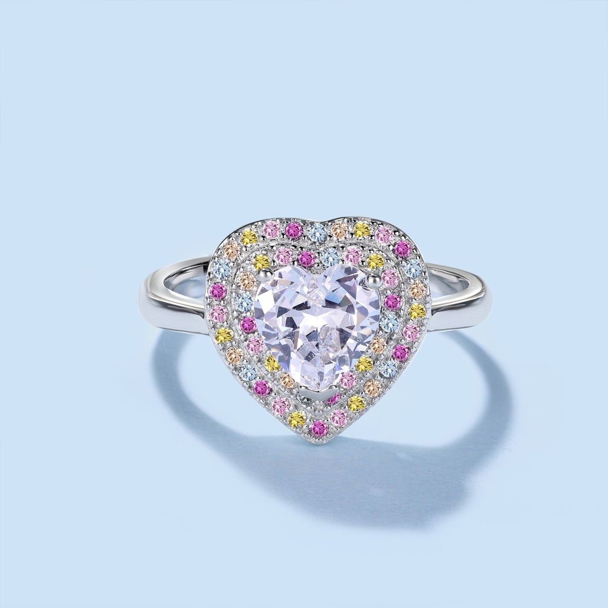 [baslovejewels]Delicate Ebullient Heart Shape Wedding Ring