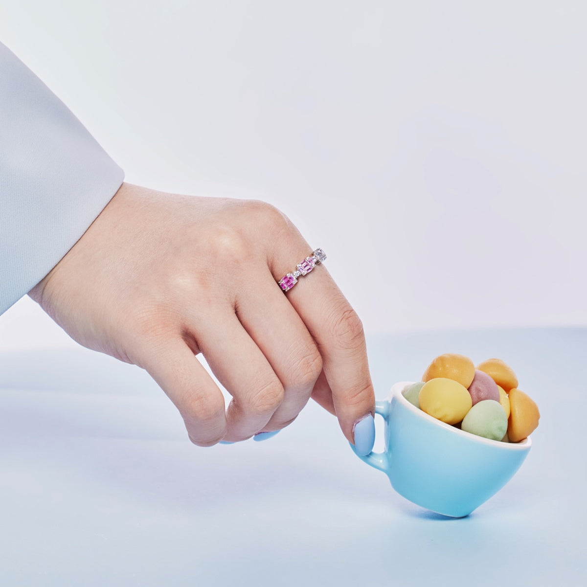 [baslovejewels]Unique Colorful Emerald Cut Party Ring