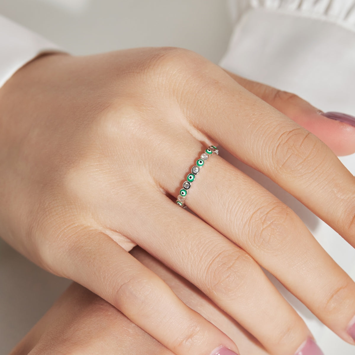 [baslovejewels]Sparkling Vibrant Round Shape Daily Ring