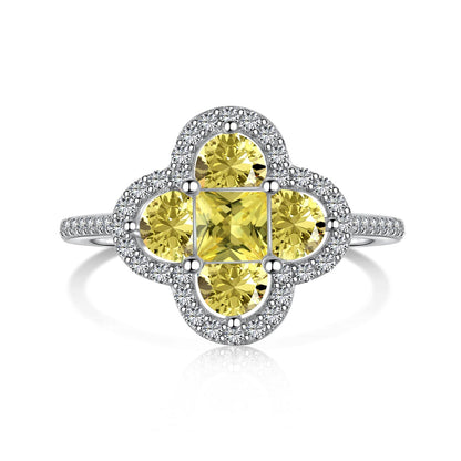 [baslovejewels]Luxurious Eternity Flower Shape Banquet Ring
