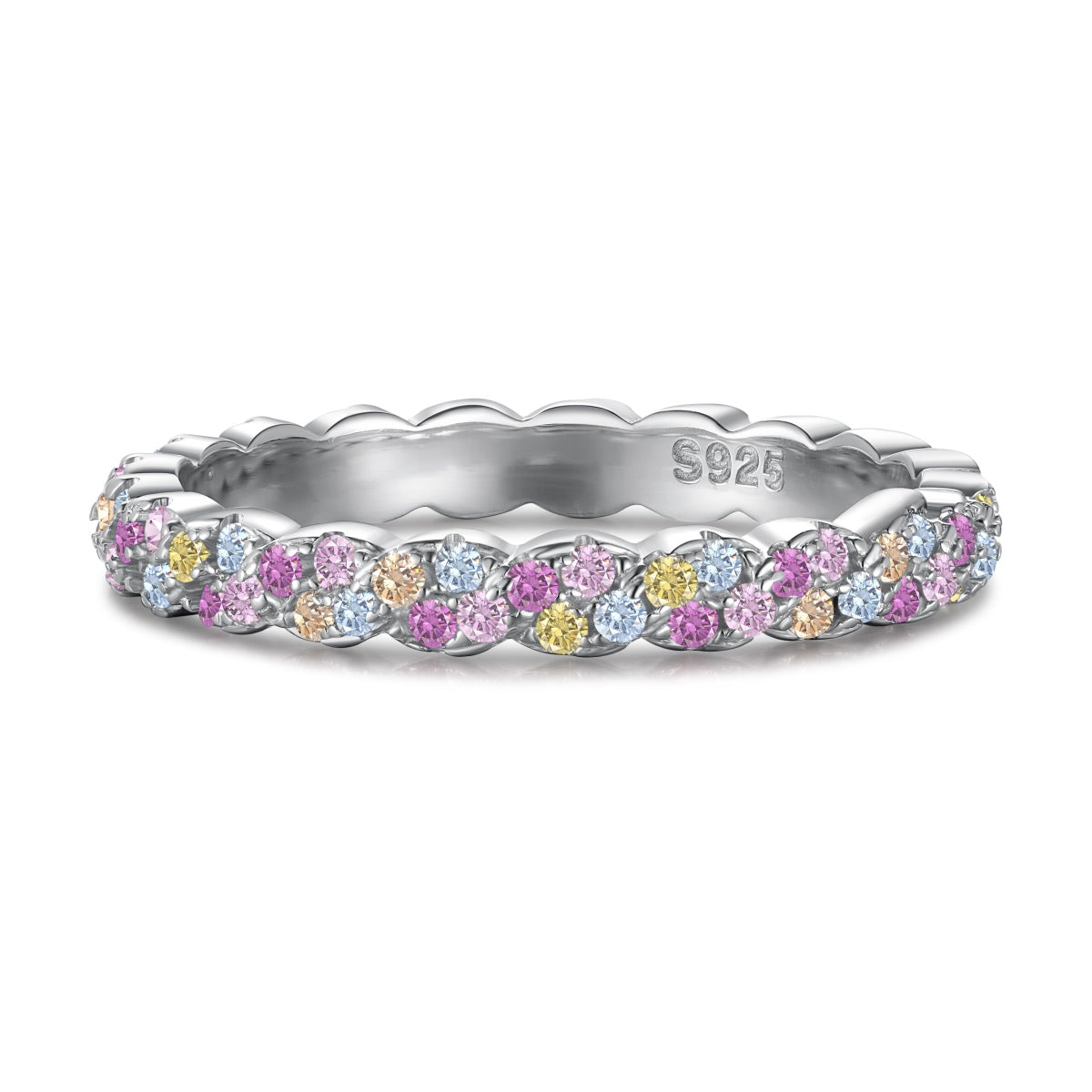 [baslovejewels]Dainty Ebullient Round Cut Daily Ring