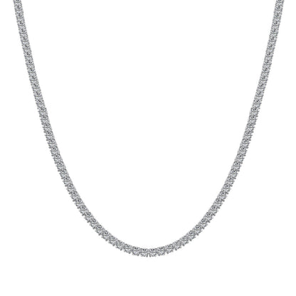 [baslovejewels]Delicate Round Shape Tennis Necklace