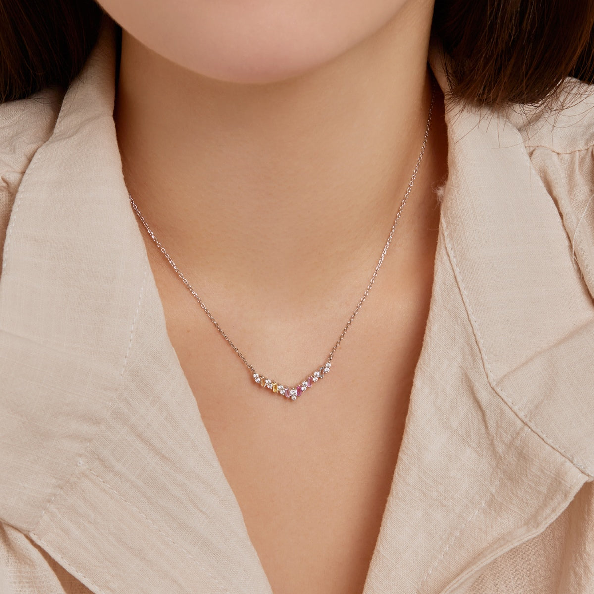 [baslovejewels]Dazzling Rainbow Necklace