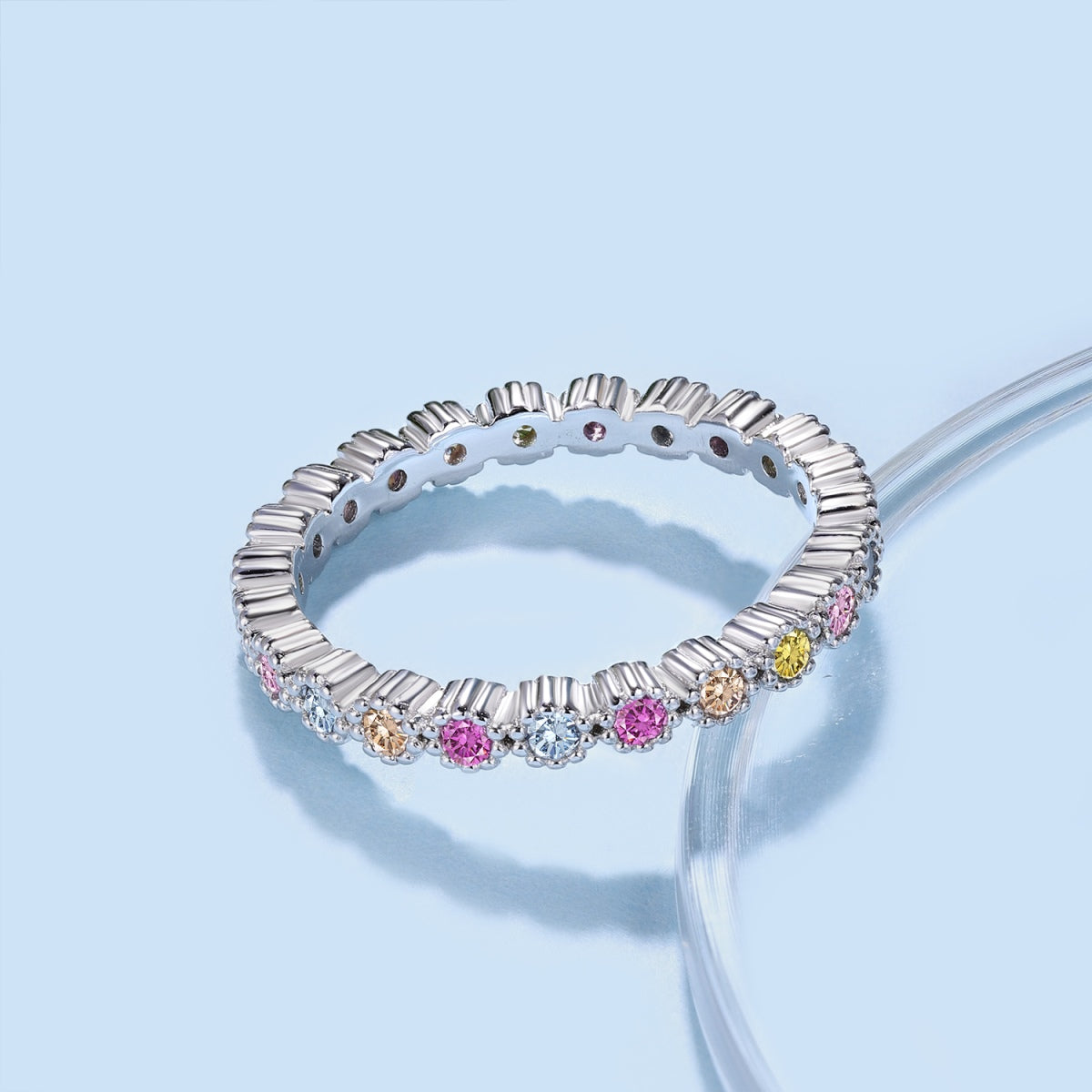[baslovejewels]Unique Scintillating Round Cut Daily Ring