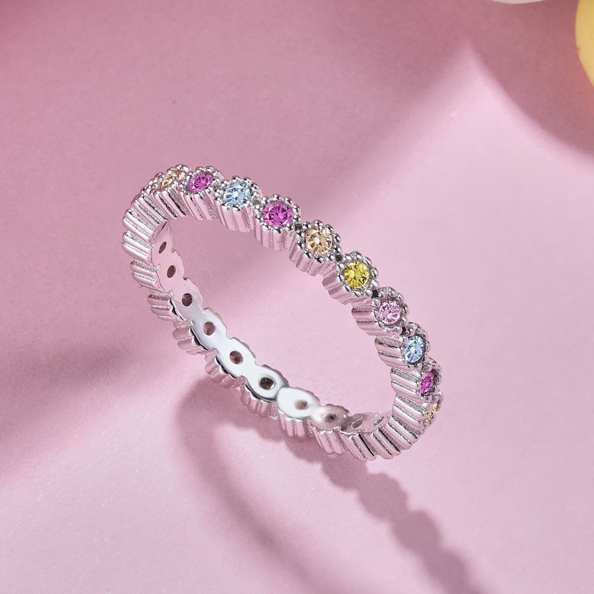 [baslovejewels]Unique Scintillating Round Cut Daily Ring