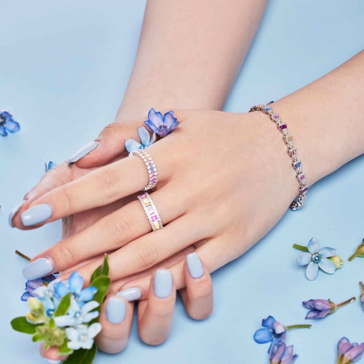 [baslovejewels]Dainty Kaleidoscopic Emerald Cut Daily Ring