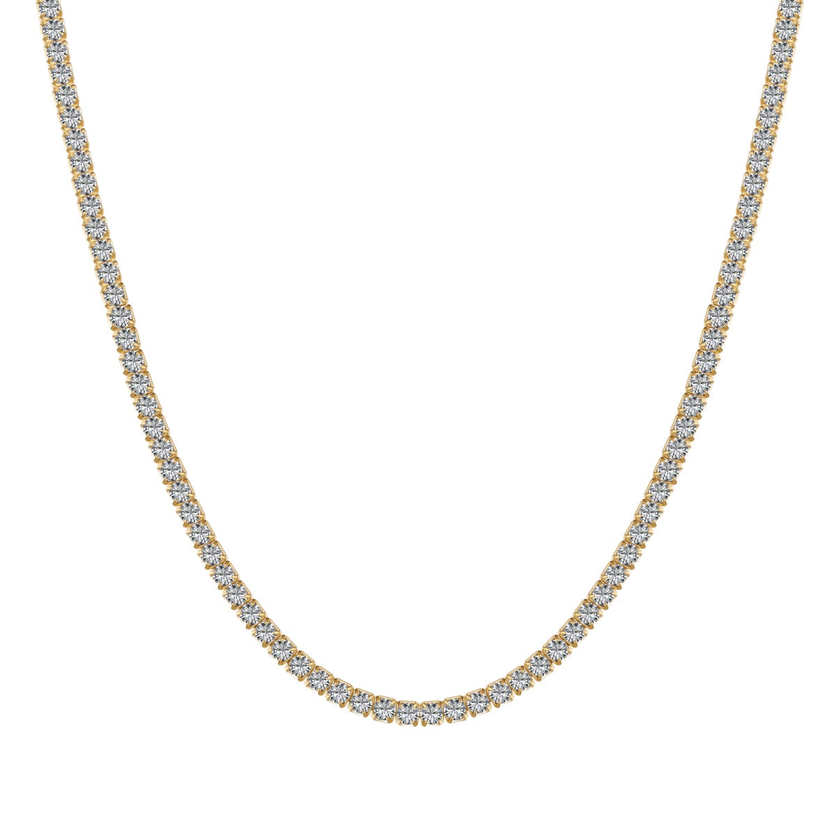 [baslovejewels]Delicate Round Shape Tennis Necklace