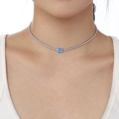 [baslovejewels]2.0 carat Ornate Emerald Cut Necklace