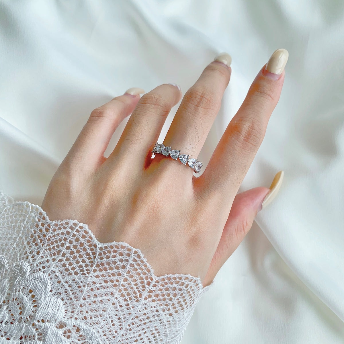 [baslovejewels]0.25 Carat Radiant Romance Heart Cut Lover Ring
