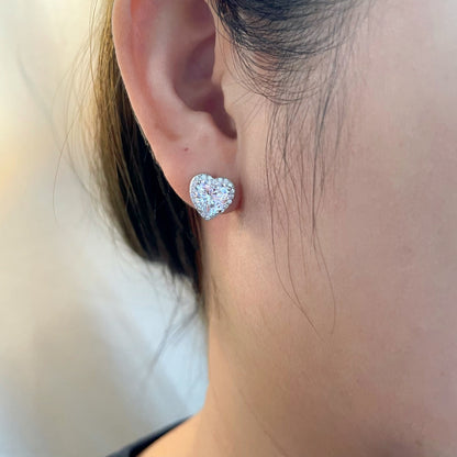 [baslovejewels]Sparkling Heart Shape Lover Earrings