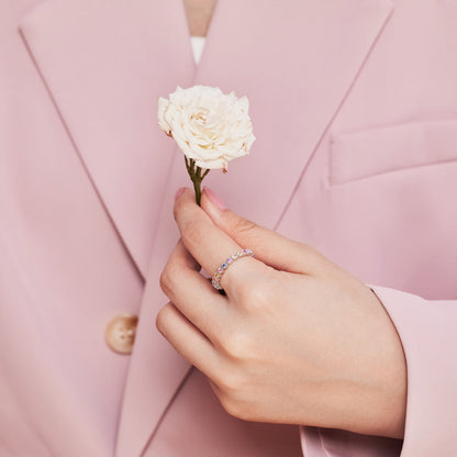 [baslovejewels]Unique Scintillating Round Cut Daily Ring