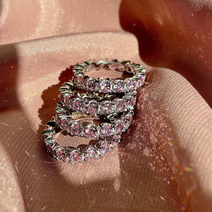 [baslovejewels]Eternity Round Cut Tennis Ring