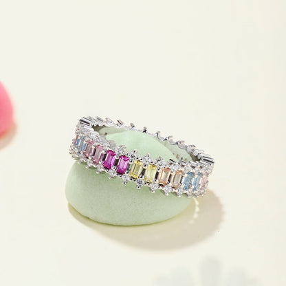 [baslovejewels]Splashy Ornate Emerald Cut Cocktail Ring