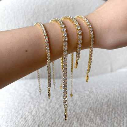 [baslovejewels]Sparkling Radiant Princess Cut Tennis Bracelet