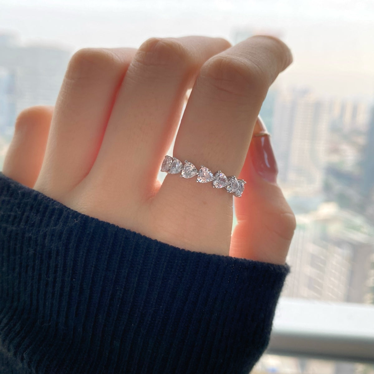 [baslovejewels]0.25 Carat Radiant Romance Heart Cut Lover Ring