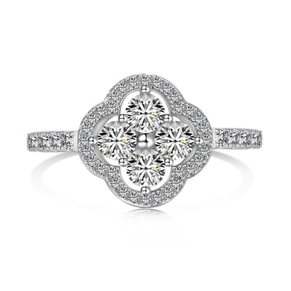 [baslovejewels]Four Leaf Clover Flower Design Ring