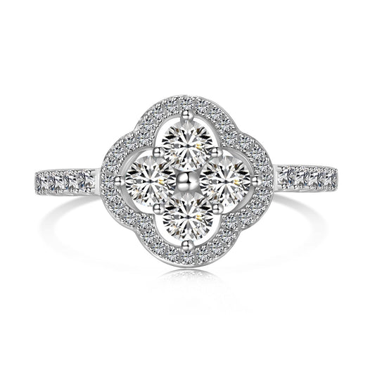 [baslovejewels]Four Leaf Clover Flower Design Ring