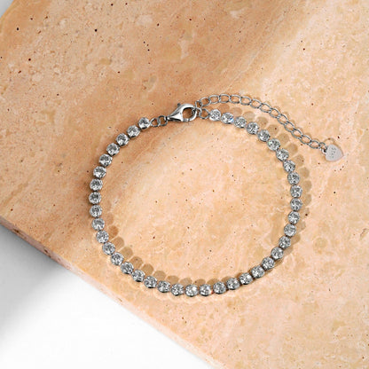 [baslovejewels]Ornate  Sparkling Round Cut Daily Bracelet