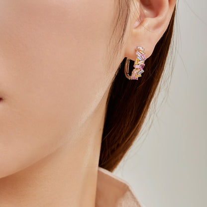 [baslovejewels]Dazzling Colorful Emerald Cut Daily Earrings