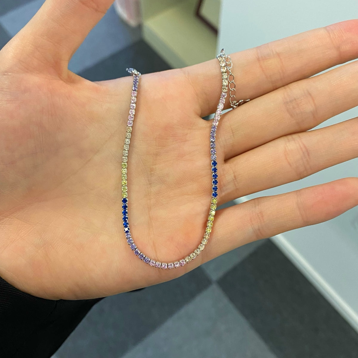 [baslovejewels]Radiant Shinning Princess Cut Tennis Bracelet