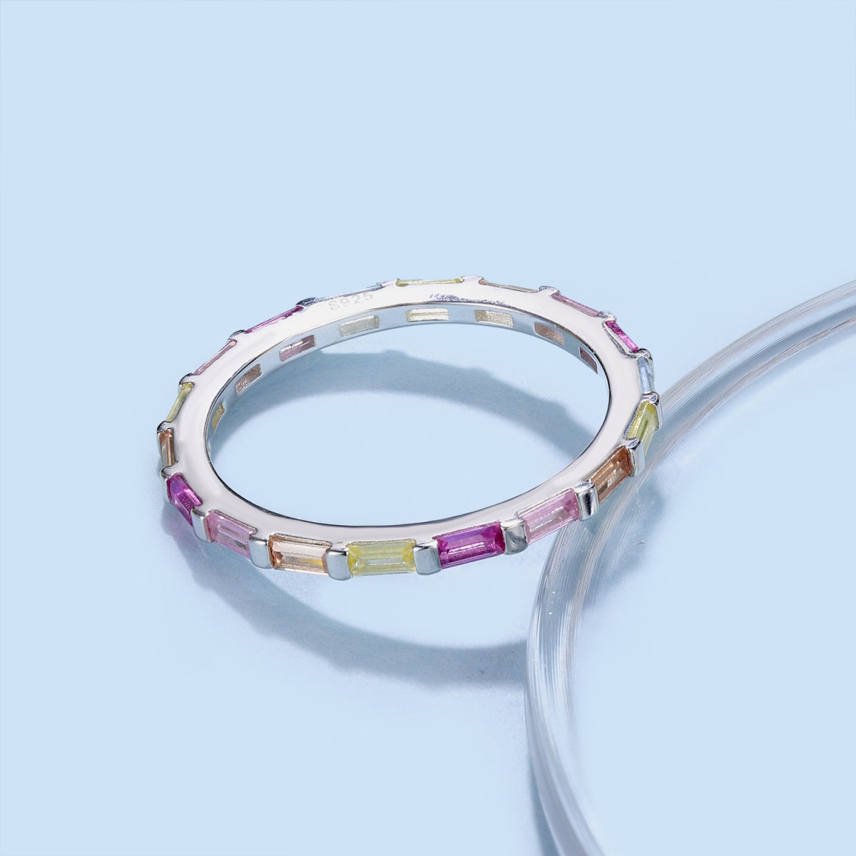 [baslovejewels]Exquisite Multicolored Emerald Cut Daily Ring