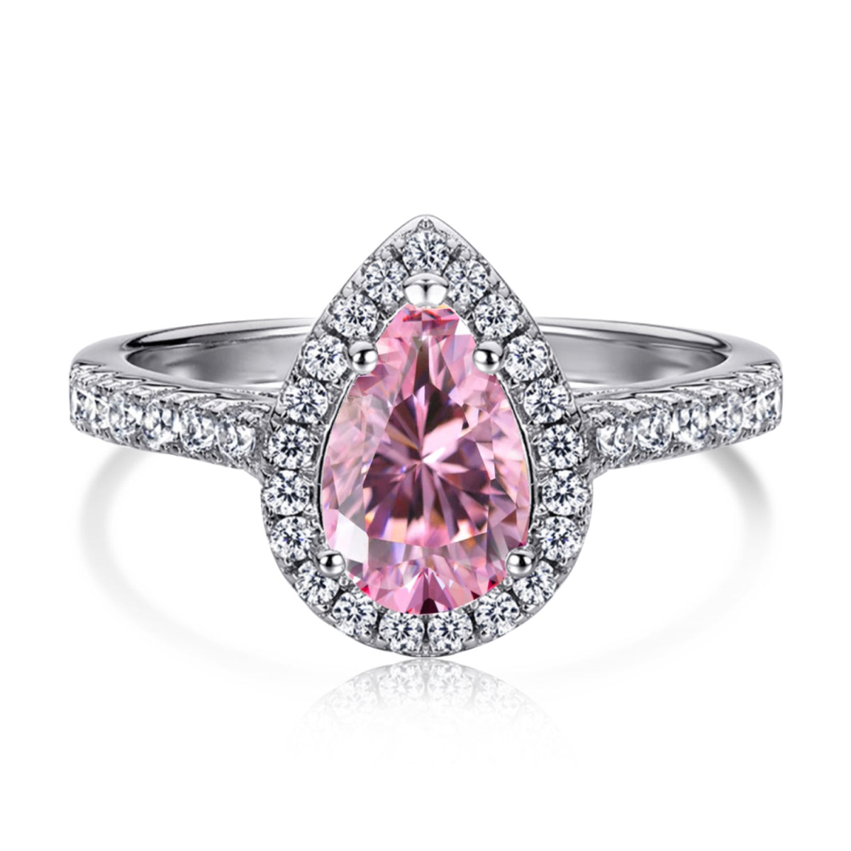 [baslovejewels]1.0 Carat Luxurious Resplendent Water Drop Shape Wedding Ring