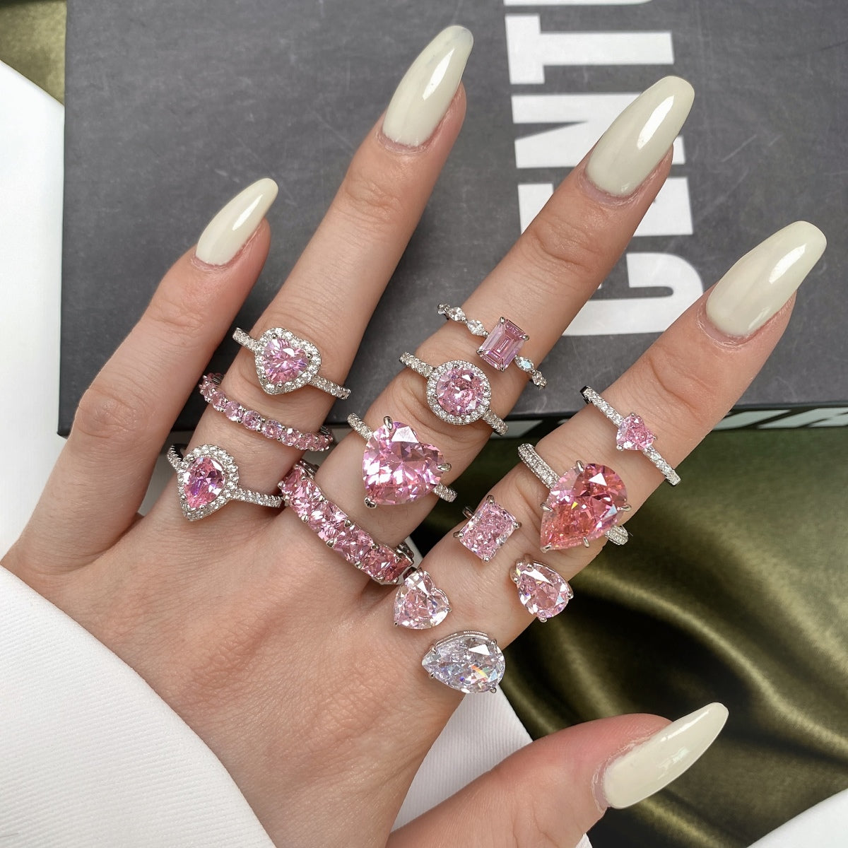[baslovejewels]0.5 Carat CaratEternity Charming Heart Shape Lover Ring
