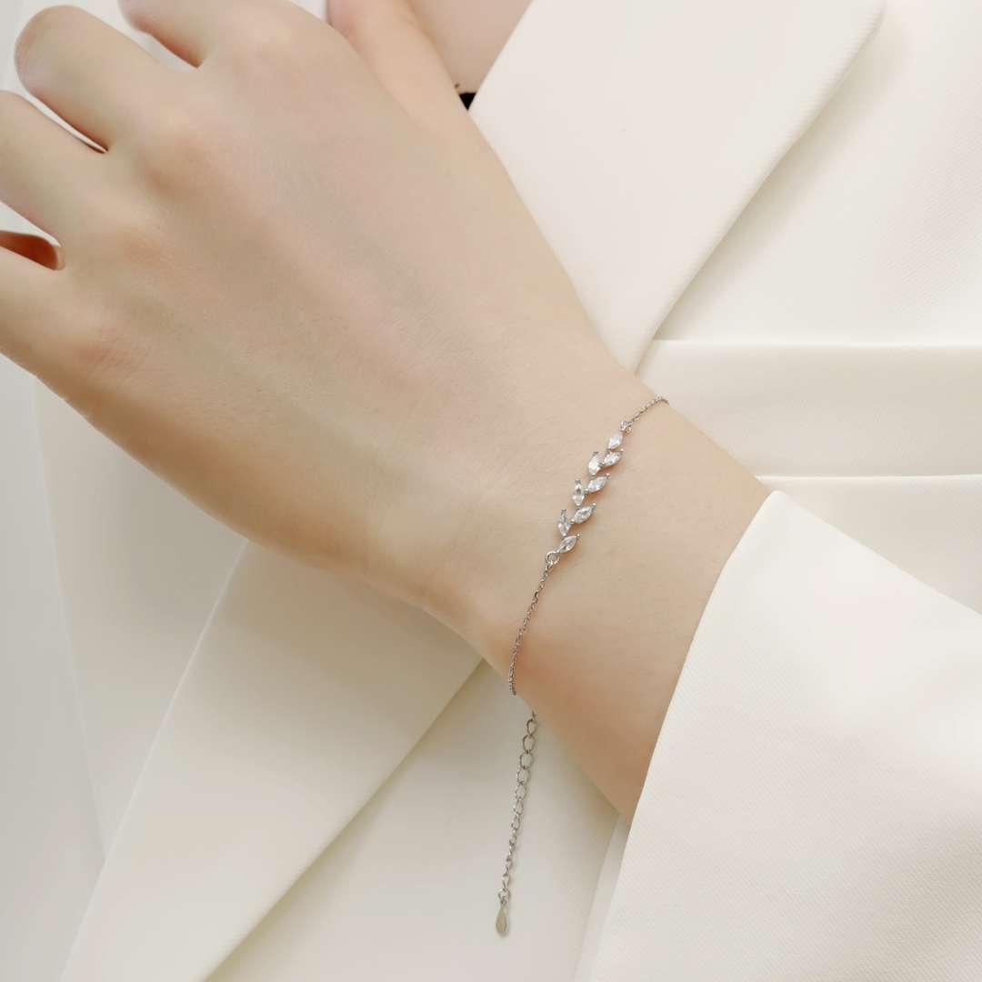 [baslovejewels]Elegant Wheat Leaves Shape Bracelet