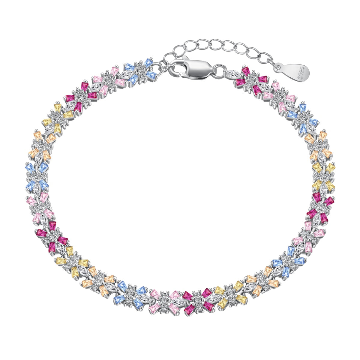 [baslovejewels]Radiant Colorful Emerald Cut Party Bracelet
