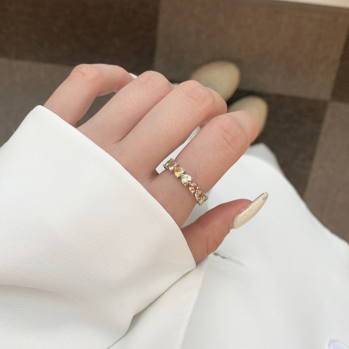 [baslovejewels]0.25 Carat Radiant Romance Heart Cut Lover Ring