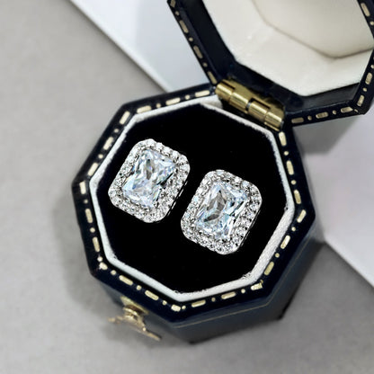 [baslovejewels]1.0 Carat Luxurious Dainty Emerald Cut Daily Earrings