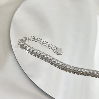 [baslovejewels]Sparkling Round Cut Daily Bracelet