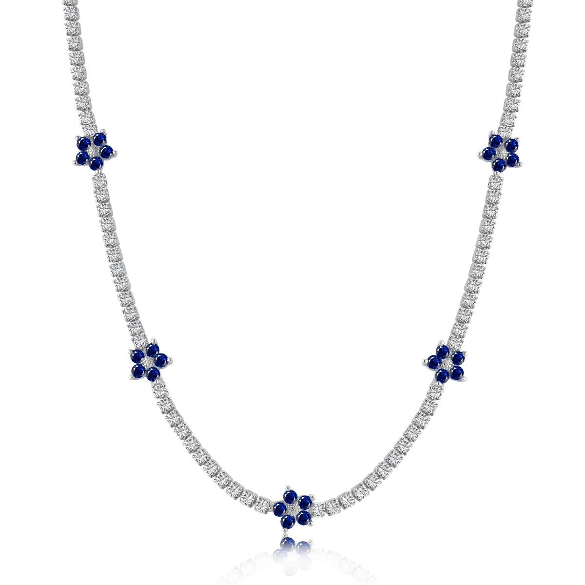 [baslovejewels]Luxurious Colorful Flower Tennis Necklace