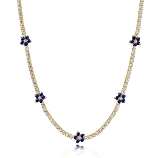 [baslovejewels]Luxurious Colorful Flower Tennis Necklace