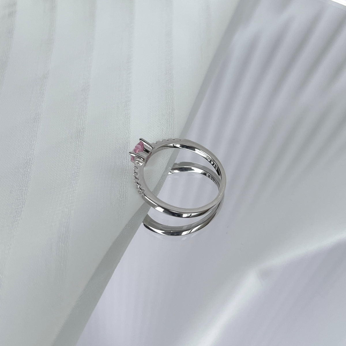 [baslovejewels]0.5 Carat CaratEternity Charming Heart Shape Lover Ring