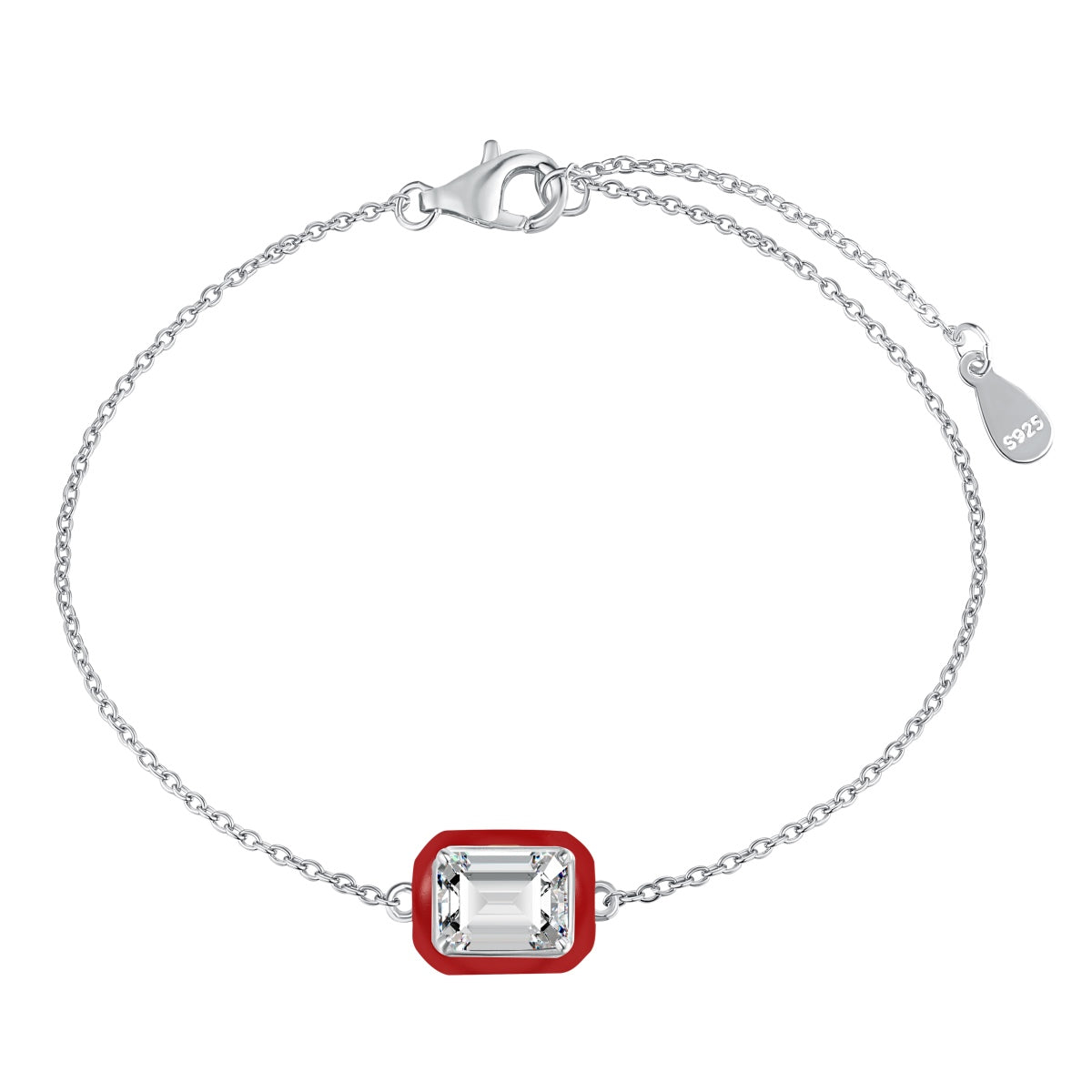 [baslovejewels]2.0 Carat Sparkling Colorful Emerald Cut Daily Bracelet