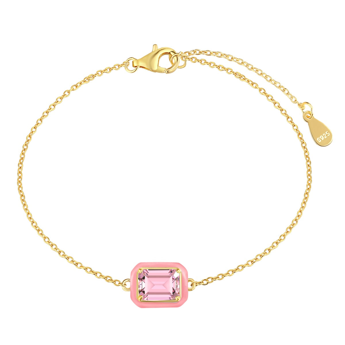 [baslovejewels]2.0 Carat Sparkling Colorful Emerald Cut Daily Bracelet