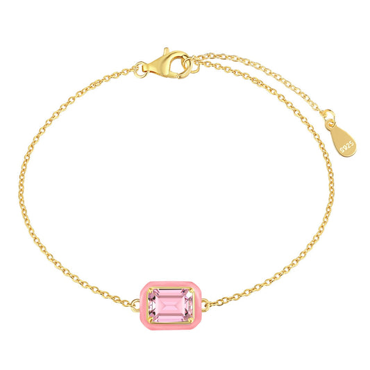 [baslovejewels]2.0 Carat Sparkling Colorful Emerald Cut Daily Bracelet