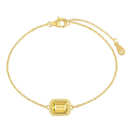 [baslovejewels]2.0 Carat Sparkling Colorful Emerald Cut Daily Bracelet