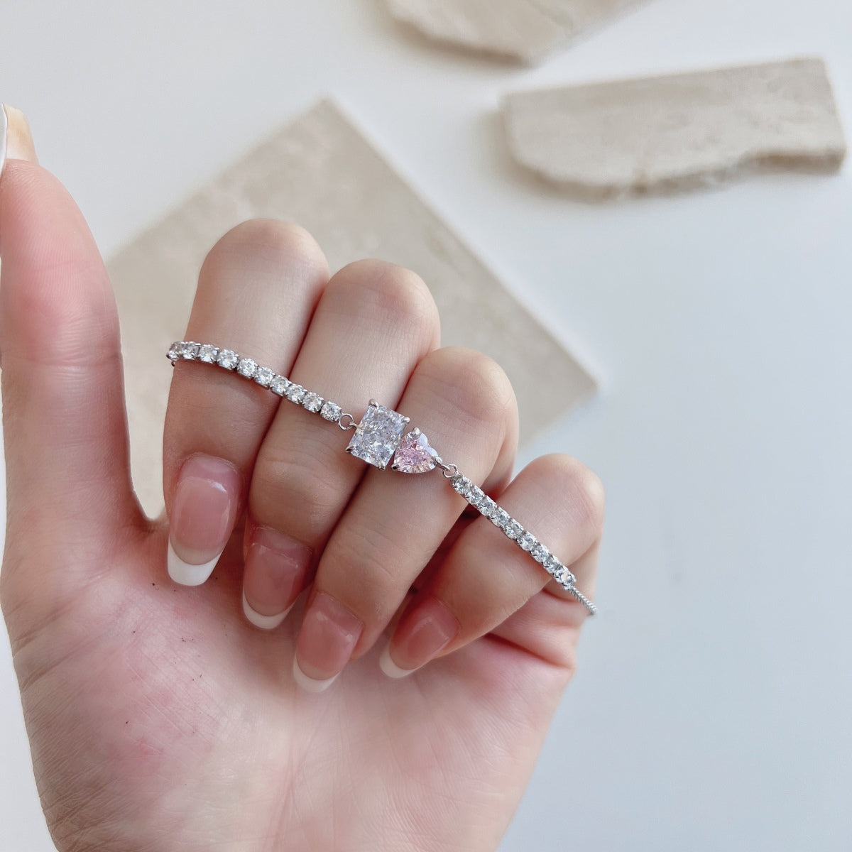 [baslovejewels]Dazzling Unique Multi Shape Lover Bracelet