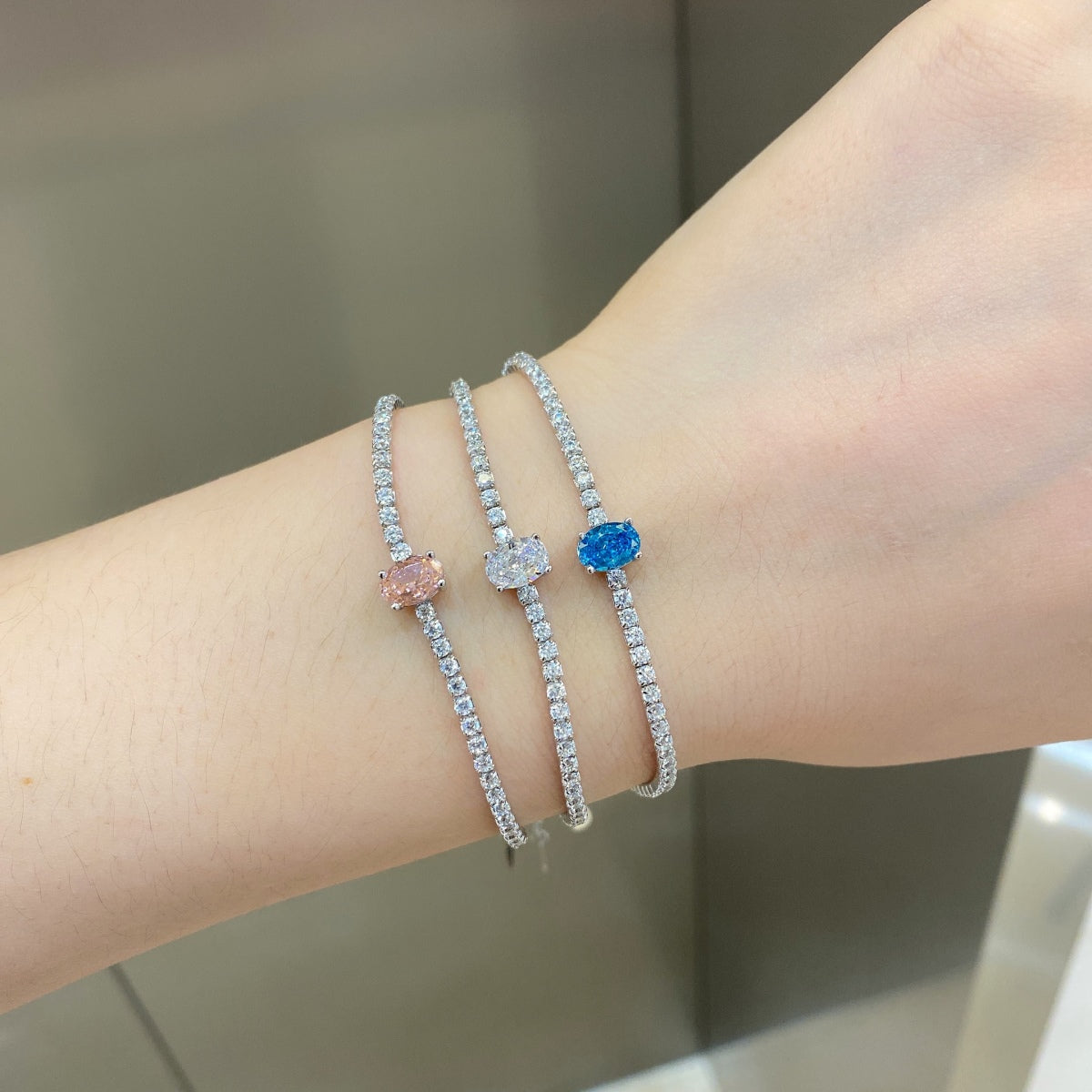 [baslovejewels]0.75 Carat Exquisite Oval Cut Daily Bracelet